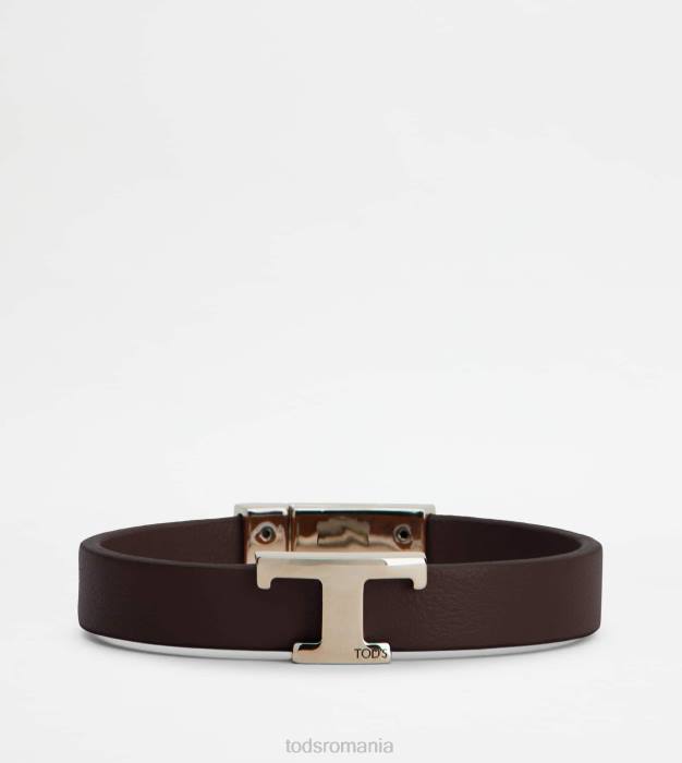 t brăţară atemporală din piele bărbați Tod's 080D1049 maro