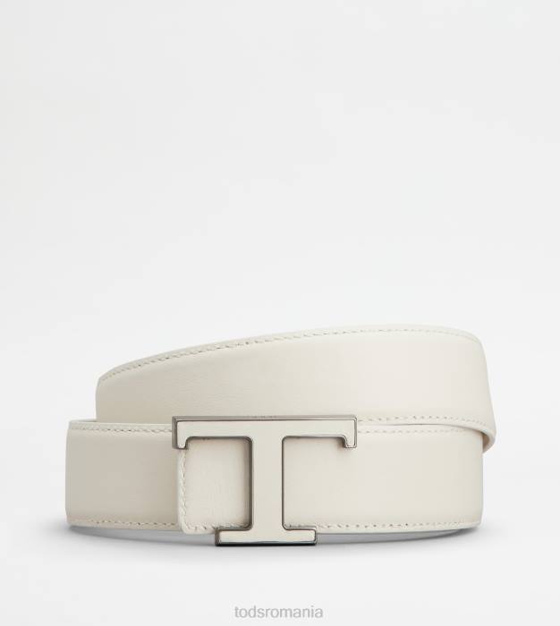 t curea atemporală din piele bărbați Tod's 080D924 alb