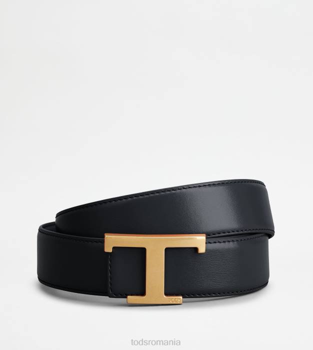t curea reversibilă atemporală din piele bărbați Tod's 080D927 albastru/negru