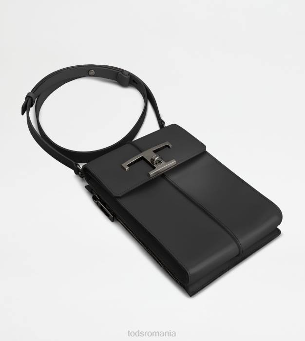 t geantă atemporală pentru telefon din piele bărbați Tod's 080D1043 negru