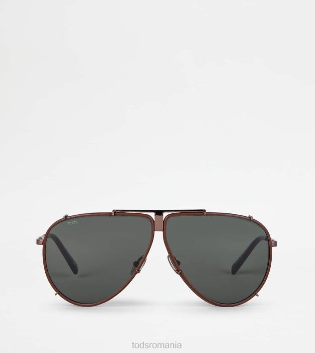 ochelari de soare de pilot bărbați Tod's 080D1079 maro