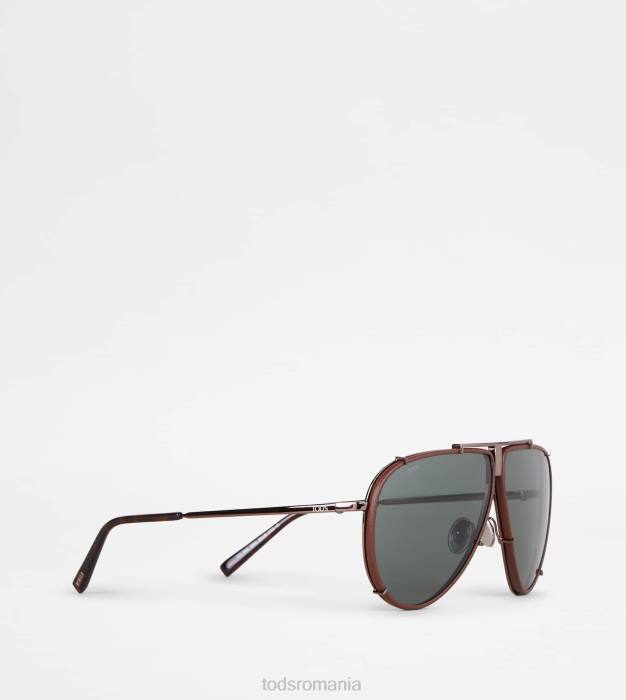 ochelari de soare de pilot bărbați Tod's 080D1079 maro