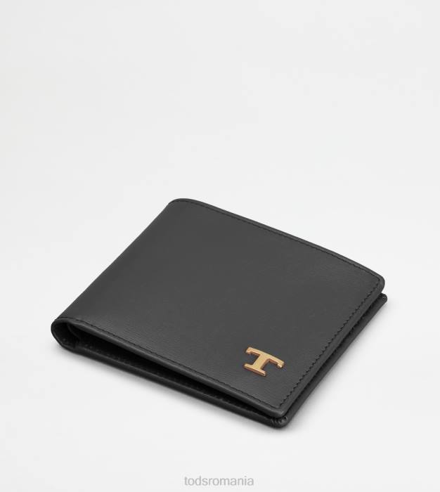 portofel din piele bărbați Tod's 080D1013 negru