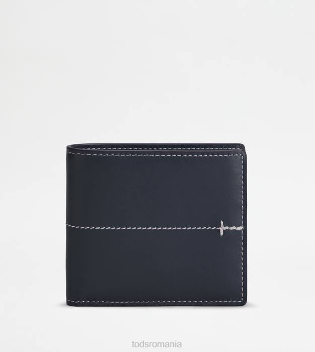 portofel din piele bărbați Tod's 080D1019 albastru