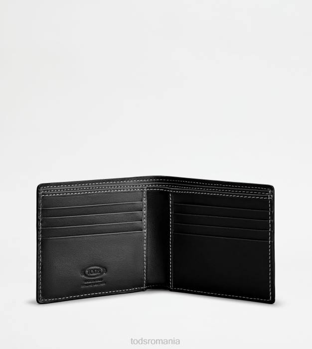 portofel din piele bărbați Tod's 080D1030 negru