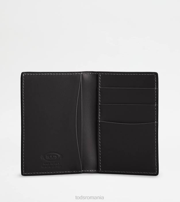 suport card de credit din piele bărbați Tod's 080D1017 negru