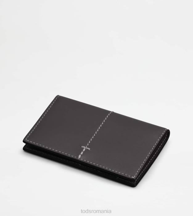 suport card de credit din piele bărbați Tod's 080D1017 negru