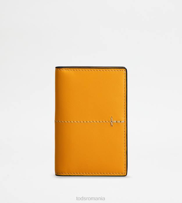 suport card de credit din piele bărbați Tod's 080D1018 portocale