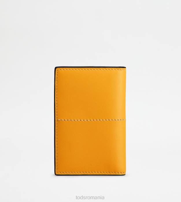 suport card de credit din piele bărbați Tod's 080D1018 portocale