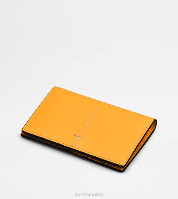 suport card de credit din piele bărbați Tod's 080D1018 portocale