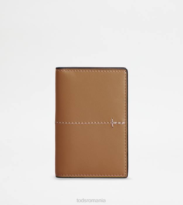 suport card de credit din piele bărbați Tod's 080D1021 maro