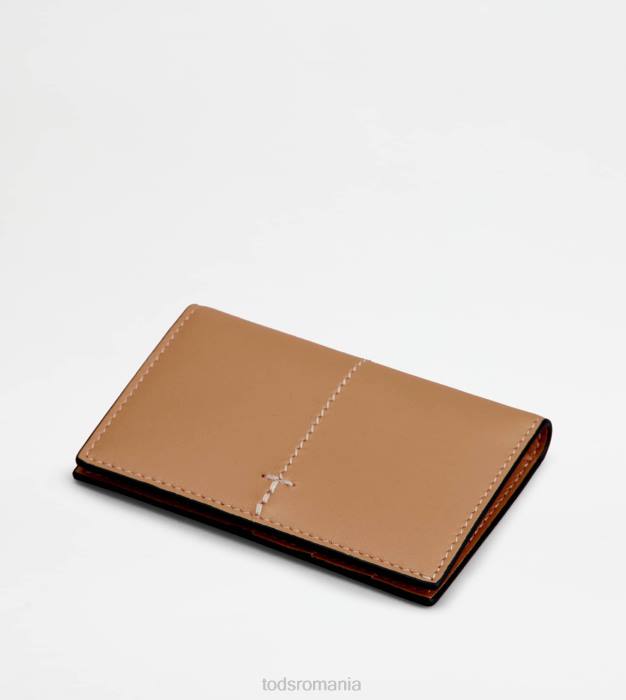 suport card de credit din piele bărbați Tod's 080D1021 maro