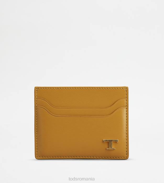 suport card din piele bărbați Tod's 080D1008 galben