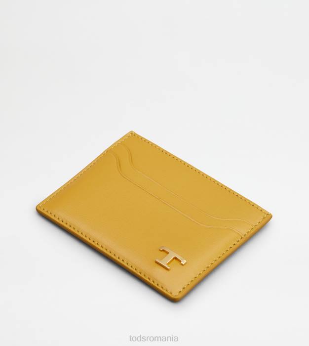 suport card din piele bărbați Tod's 080D1008 galben
