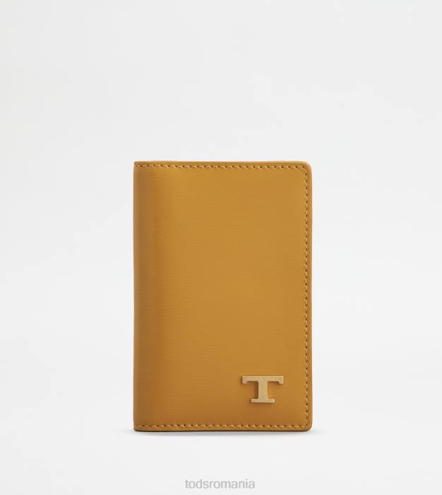 suport card din piele bărbați Tod's 080D1009 galben
