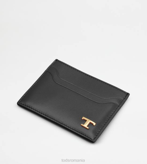 suport card din piele bărbați Tod's 080D1012 negru