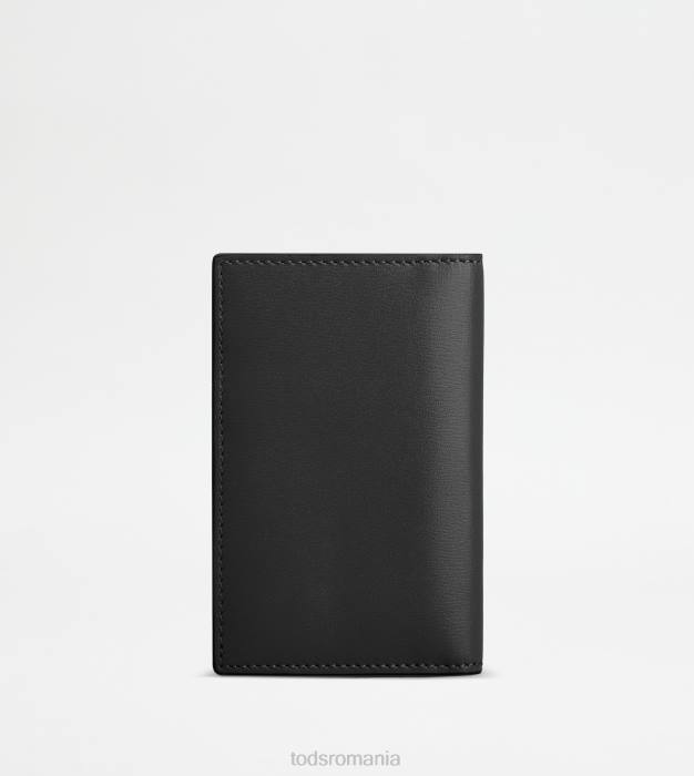 suport card din piele bărbați Tod's 080D1015 negru