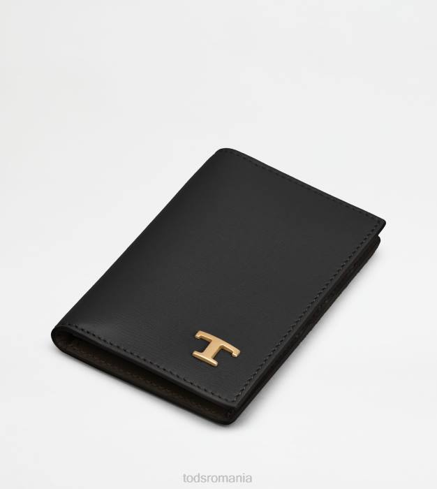 suport card din piele bărbați Tod's 080D1015 negru