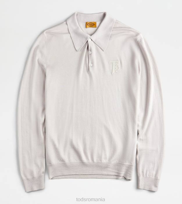 tricou polo din amestec de cașmir bărbați Tod's 080D1093 gri