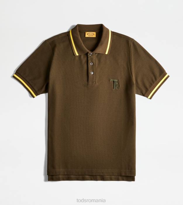 tricou polo din pichet bărbați Tod's 080D1094 verde