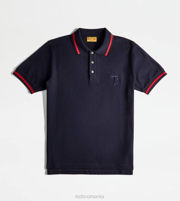 tricou polo din pichet bărbați Tod's 080D1099 albastru