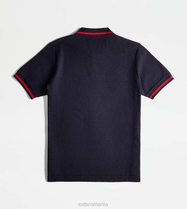 tricou polo din pichet bărbați Tod's 080D1099 albastru