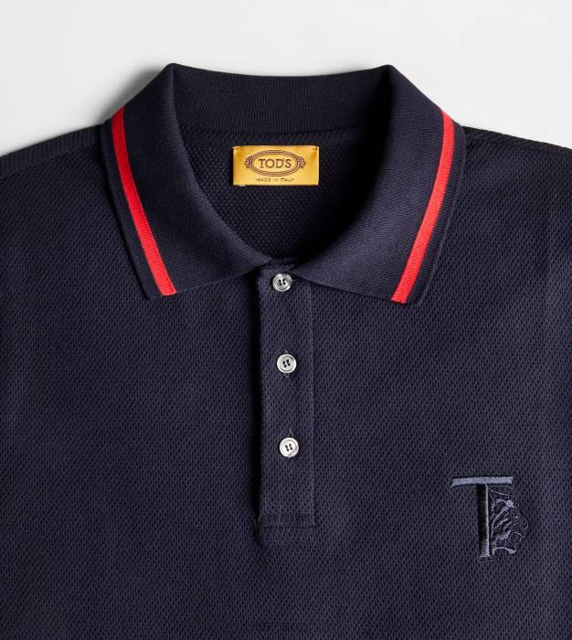 tricou polo din pichet bărbați Tod's 080D1099 albastru