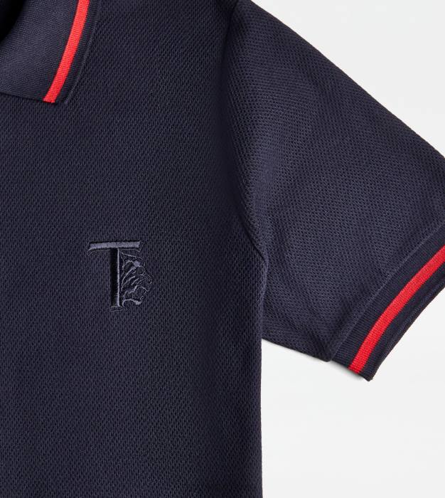 tricou polo din pichet bărbați Tod's 080D1099 albastru