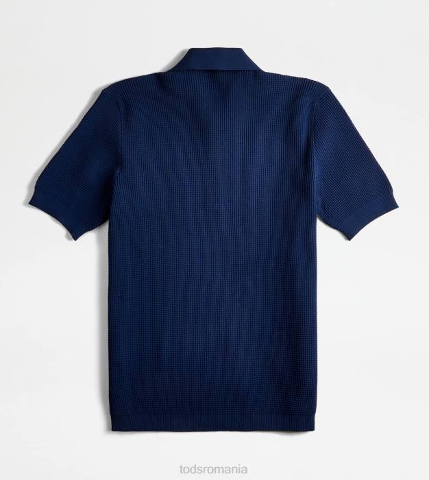tricou polo din tricot bărbați Tod's 080D1119 albastru