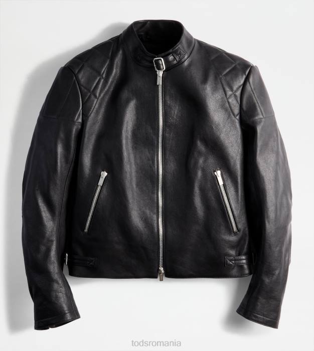 biker din piele bărbați Tod's 080D1130 negru