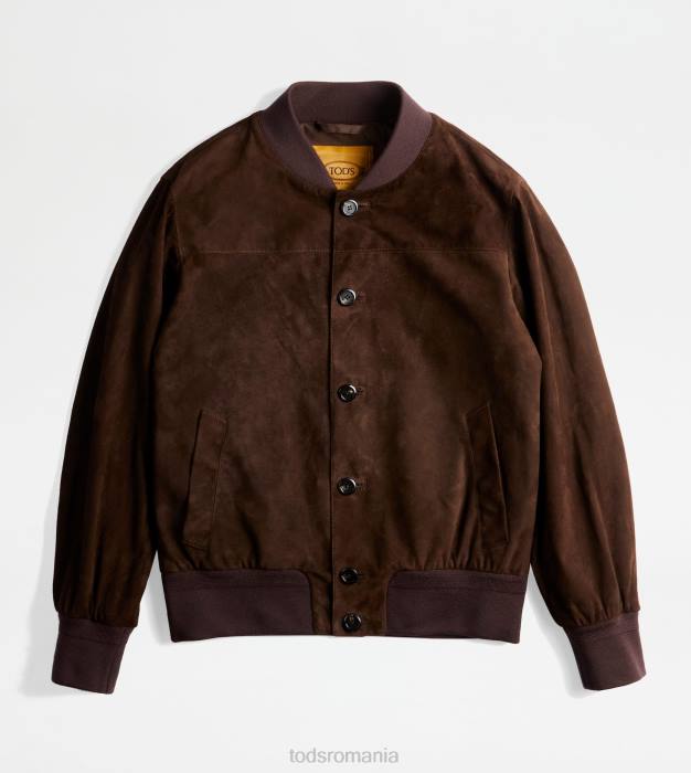 jacheta bomber din piele intoarsa bărbați Tod's 080D1096 maro