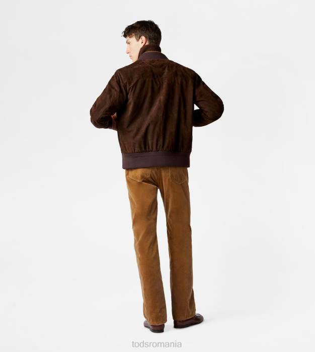jacheta bomber din piele intoarsa bărbați Tod's 080D1096 maro