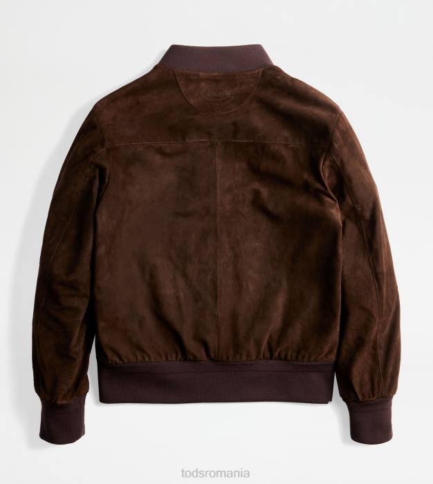 jacheta bomber din piele intoarsa bărbați Tod's 080D1096 maro