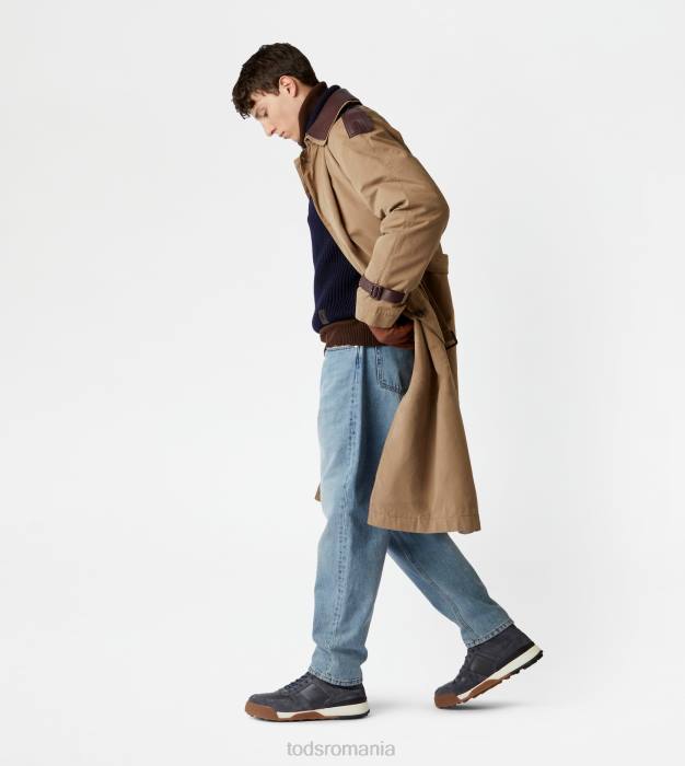 trenci cu inserții din piele bărbați Tod's 080D1116 gri