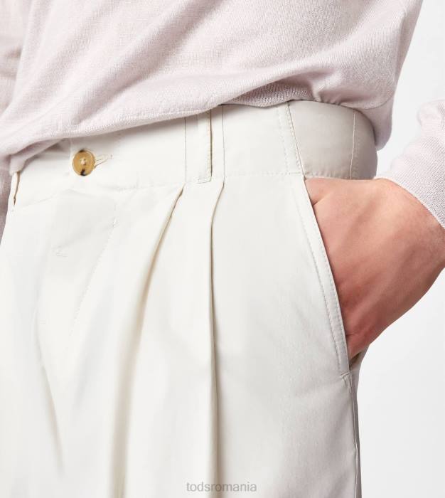 pantaloni morcovi bărbați Tod's 080D1110 alb