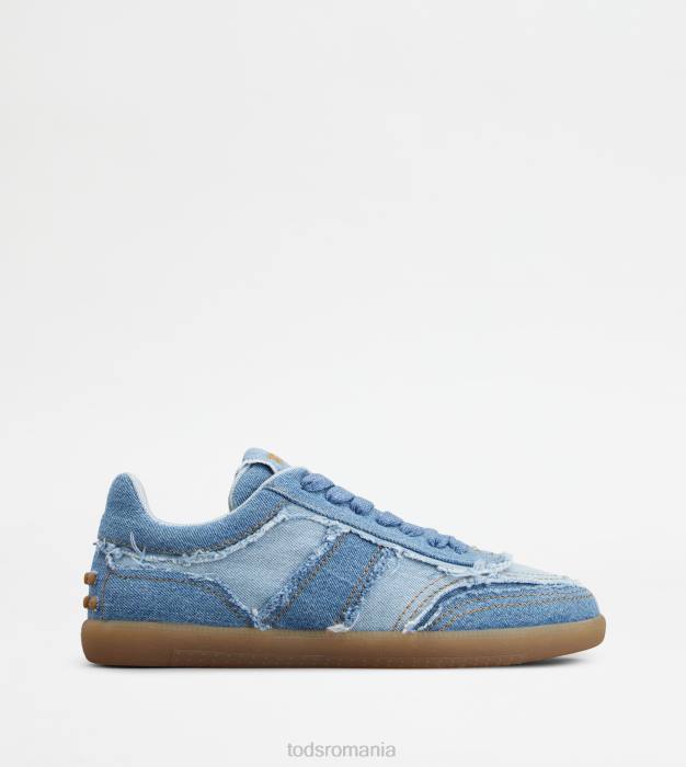 adidași cu tabs din denim bărbați Tod's 080D844 albastru deschis/albastru