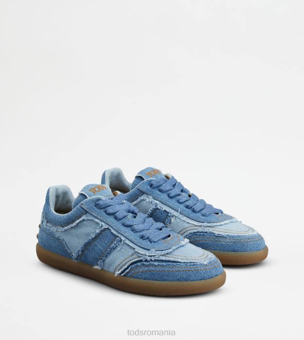 adidași cu tabs din denim bărbați Tod's 080D844 albastru deschis/albastru