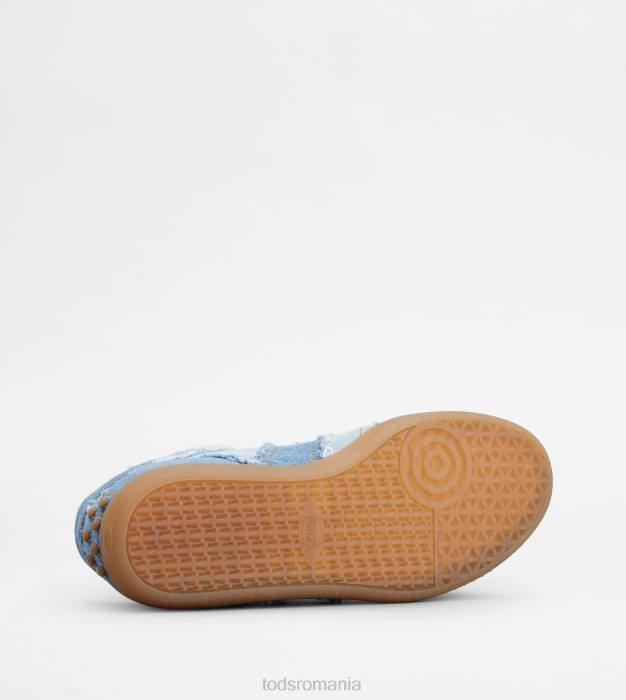 adidași cu tabs din denim bărbați Tod's 080D844 albastru deschis/albastru