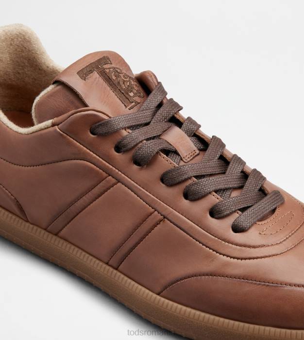 adidași cu tabs din piele bărbați Tod's 080D832 maro