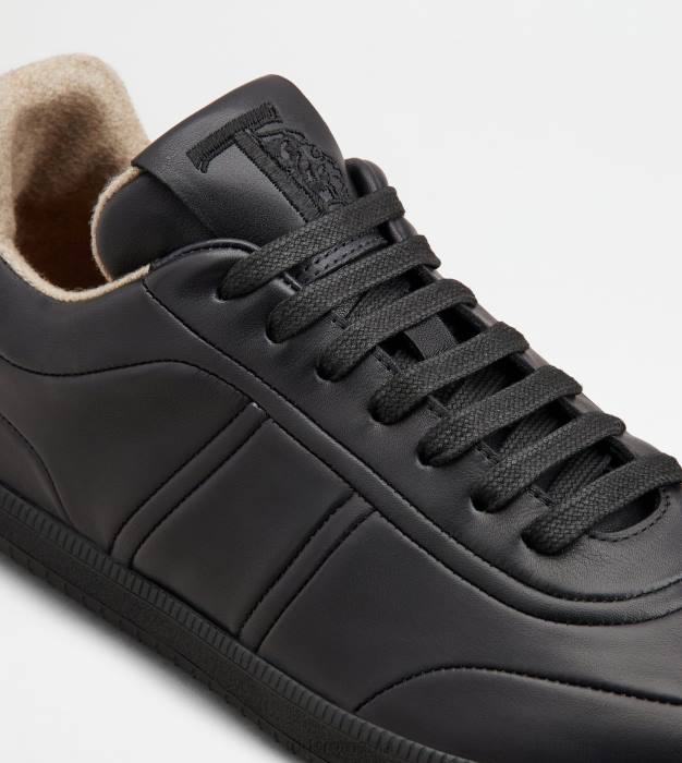 adidași cu tabs din piele bărbați Tod's 080D834 negru