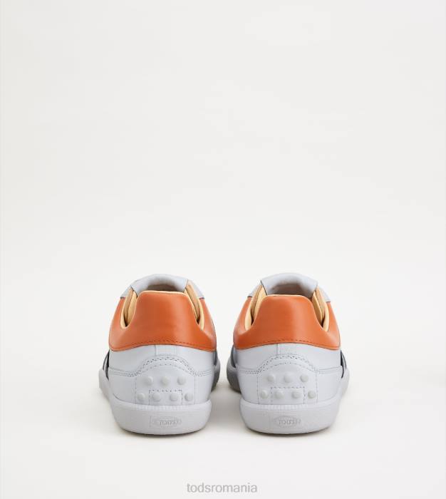 adidași cu tabs din piele bărbați Tod's 080D842 alb/negru/portocaliu