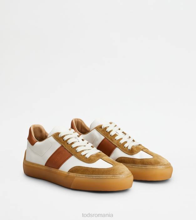 adidași din piele bărbați Tod's 080D854 alb/maro