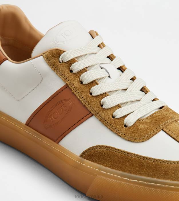 adidași din piele bărbați Tod's 080D854 alb/maro