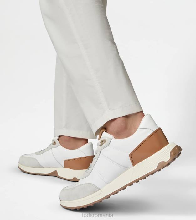 adidași din piele și material tehnic bărbați Tod's 080D875 alb