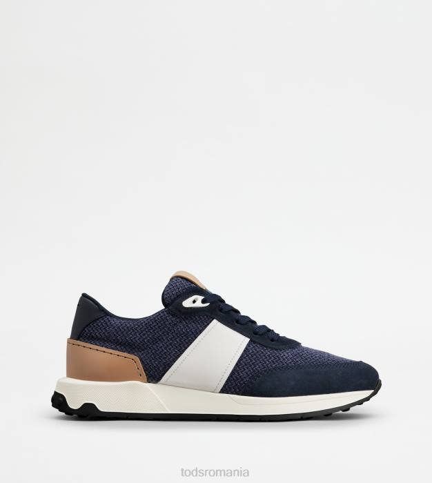 adidași din piele și material tehnic bărbați Tod's 080D879 albastru