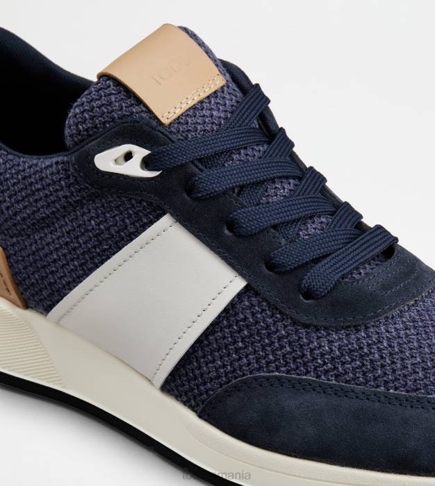 adidași din piele și material tehnic bărbați Tod's 080D879 albastru