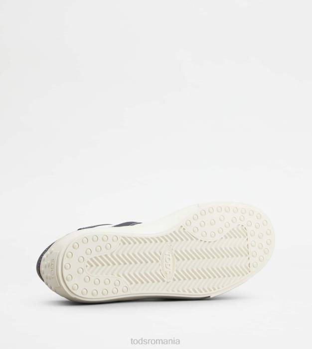 adidași din piele și material textil bărbați Tod's 080D1137 alb/alb aproape/albastru