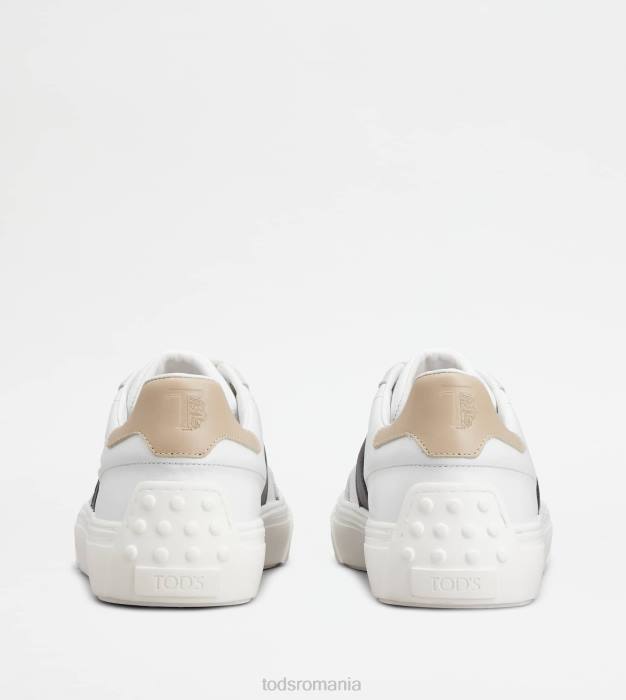adidași din piele netedă și piele de căprioară bărbați Tod's 080D850 alb/albastru/bej