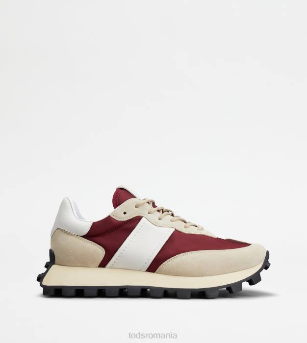 adidasi 1t din piele intoarsa si stofa bărbați Tod's 080D865 bej/visiniu/alb