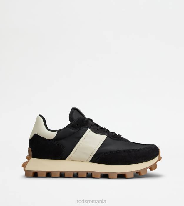 adidasi 1t din piele intoarsa si stofa bărbați Tod's 080D866 negru/alb